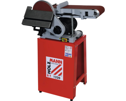 Ponceuse à bande Holzmann BT 1220 avec bande abrasive et plateau de ponçage