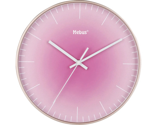 Horloge murale Mebus avec cadran rose