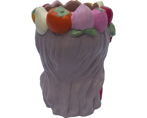 Pot de fleurs avec décor de fruits