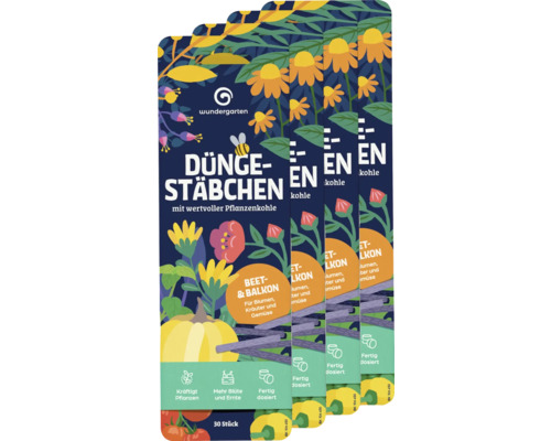 Bâtonnets d''engrais avec charbon végétal pour parterre et balcon, 30 pièces