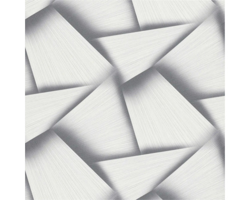 Papier peint intissé 10401-47 Spotlight graphique gris clair Papier peint avec motif triangulaire tridimensionnel