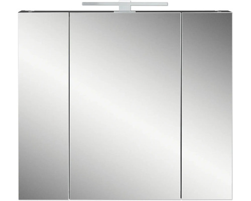 Spiegelschrank GW-Crandon GW-Vasio GW-Salinas GW-Forano GW-Lemont 76 x 23 x 71 mm grau 3-türig LED IP 44 Spiegelschrank mit drei Türen und Beleuchtung
