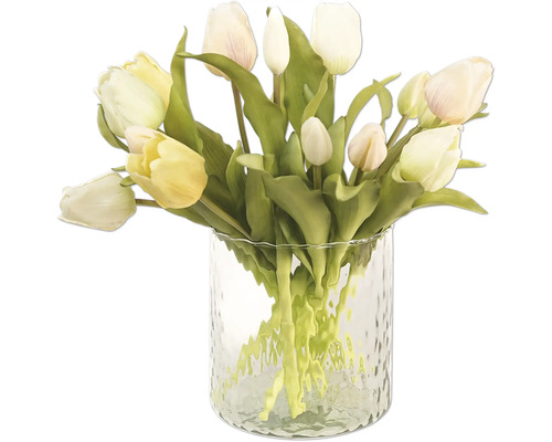 Tulpen in einer Glasvase als Dekoration