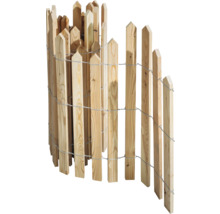 Rouleau de clôture en bois avec lattes pointues