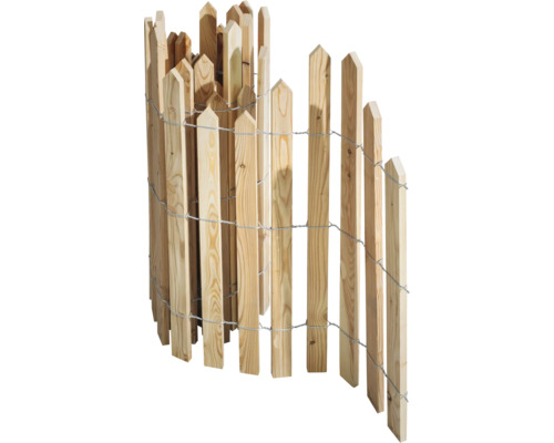 Rouleau de clôture en bois avec lattes pointues