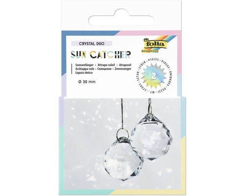Attrape-soleil Sun Catcher Crystal Duo cristaux 2 pièces Ø 3 cm Capteur de soleil cristal duo, diamètre 30 millimètres