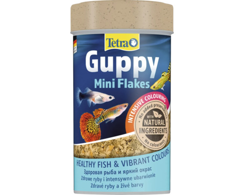 Tetra Nourriture pour poissons Guppy 100 ml Tetra Guppy Mini Flakes Nourriture pour poissons Boîte