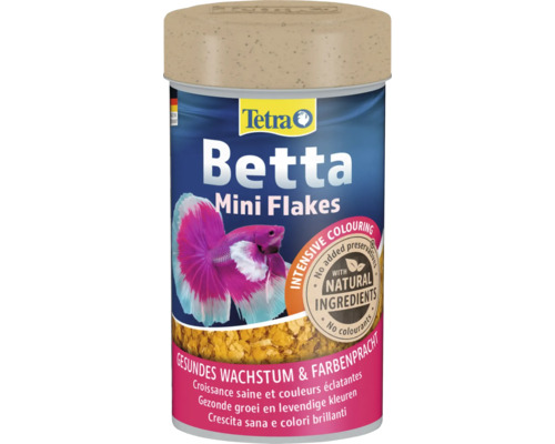 Tetra Nourriture pour poissons Betta 100 ml Boîte de nourriture pour poissons Tetra Betta Mini Flakes