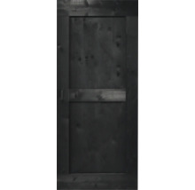 Schwarze Holztür mit Griff