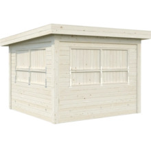 Holzgartenhaus mit Fensterläden