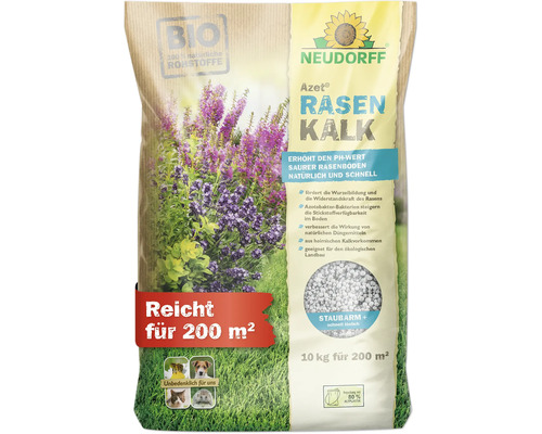 Neudorff Azet Rasen Kalk in einer 10 Kilogramm Packung für 200 Quadratmeter Rasenfläche