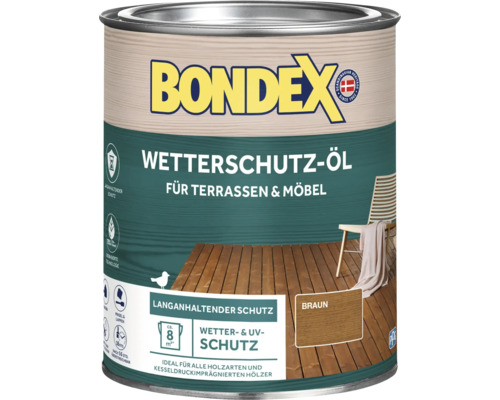 Huile de protection contre les intempéries BONDEX huile pour bois marron 0,75 l
