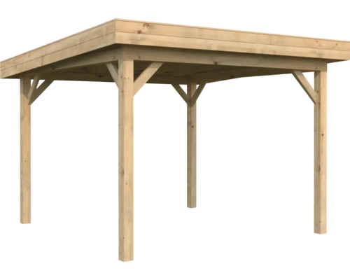 Carport en bois avec toit plat