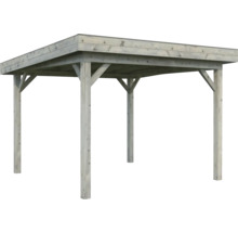 Abri de voiture en bois avec toit plat