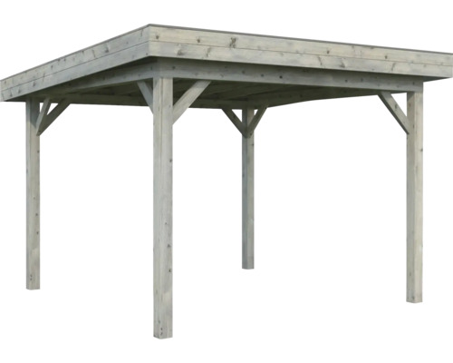 Abri de voiture en bois avec toit plat
