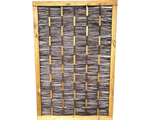 Élément partiel, clôture en osier Ätna 120 x 180 cm marron Clôture en bois avec treillis en osier