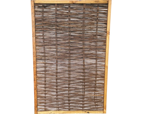 Élément partiel clôture en osier Fako 120 x 180 cm marron Clôture de protection visuelle en osier avec cadre en bois