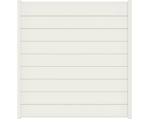 Élément principal Lightline système de clôture enfichable 180 x 180 cm blanc Panneau de protection visuelle en bois avec lamelles horizontales