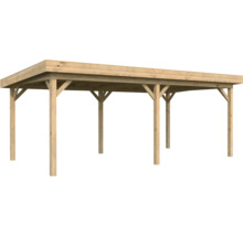 Carport en bois avec toit plat pour l''extérieur