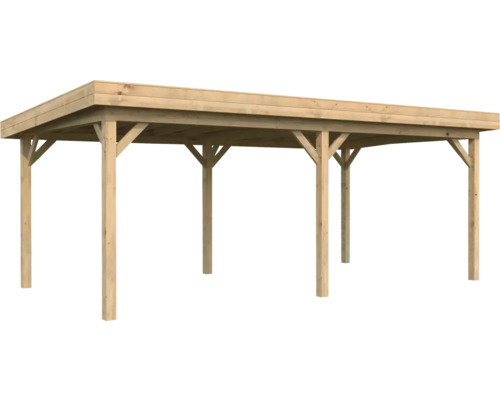 Carport en bois avec toit plat pour l''extérieur