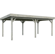 Abri de voiture en bois avec toit plat