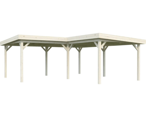 Holzcarport mit Flachdach für den Garten