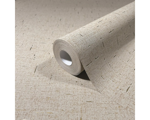 Rouleau de papier peint intissé avec structure de toile et motif discret