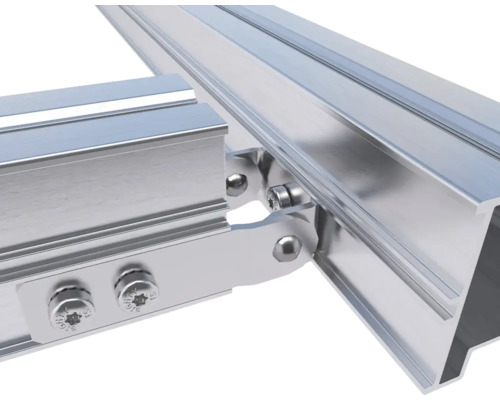 Aluminiumprofile mit Verbindungsstück und Schrauben