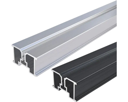 HS Terra Systec Multiprofil H24 Aluminium 2000 x 40 x24 mm Zwei Aluminiumprofile mit T-Nut