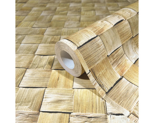 Rolle Papiertapete mit Holzblockmuster