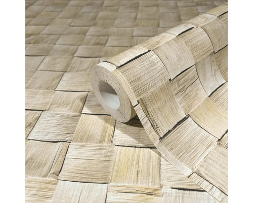 Tapetenrolle mit Holzblockmuster