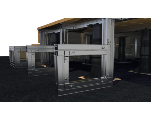 Modulare Arbeitsplattform mit höhenverstellbaren Füßen