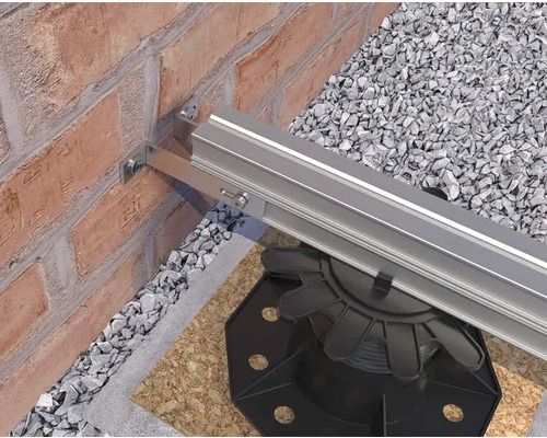 Montage einer Terrassenunterkonstruktion mit Wandanschluss