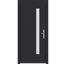 Porte d''entrée moderne avec insert en verre et poignée en métal