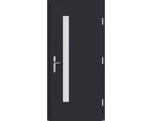 Moderne Haustür mit Glaseinsatz und Edelstahlgriff