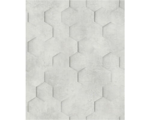 Vliestapete 34159 Loft Superior geometrisch grau Fliesen mit sechseckigem Muster für Wandgestaltung