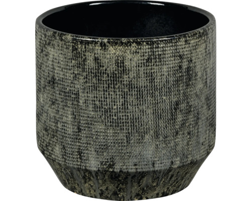 Pot de fleurs Passion for Pottery Santana grès cérame Ø 29 cm H 26 cm gris Pot de fleurs décoratif en céramique