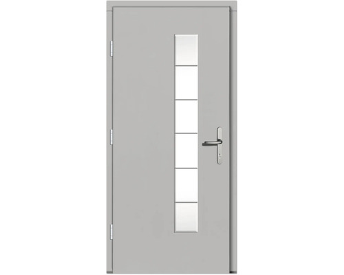 Haustür mit Glaseinsatz und Türgriff