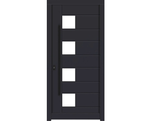 Haustür DW04 Kiefer RAL 7016 anthrazitgrau 1000x2100 mm DIN Links (nach innen öffnend) Haustür mit Glaseinsätzen