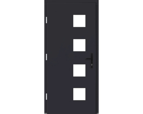 Porte d''entrée avec quatre fenêtres carrées