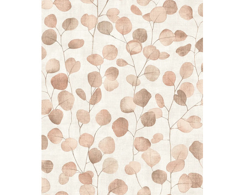 Papier peint intissé 81640 Leyla feuilles beige Papier peint motif feuilles d''eucalyptus