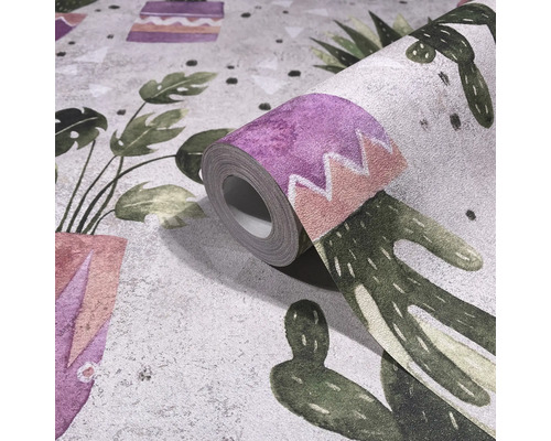 Rouleau de papier peint avec motifs de plantes