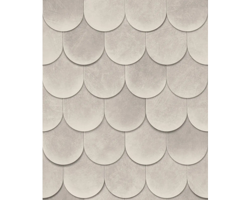 Papier peint intissé 81654 Leyla écailles aspect 3D gris Motif de carreaux en écailles de poisson pour la conception des murs et des sols