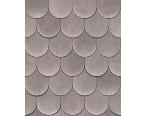 Papier peint intissé 81655 Leyla écailles aspect 3D gris Carreaux de céramique aspect écailles de poisson pour décoration murale