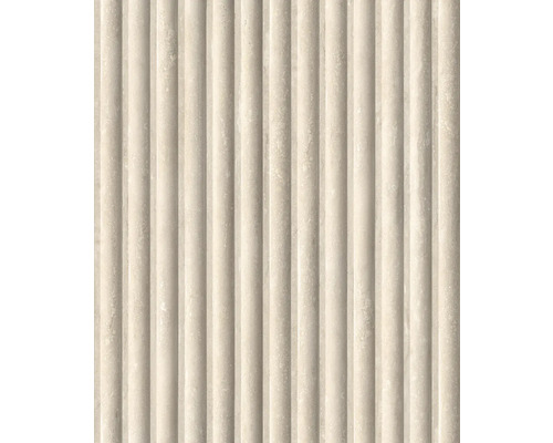 Papier peint intissé 81697 Leyla rayures beige-gris Gros plan d''un carreau mural avec un motif de rainures verticales