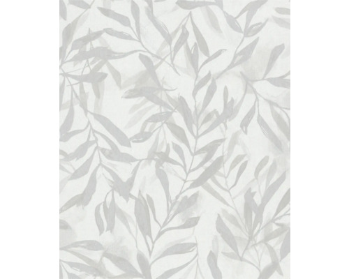 Papier peint intissé 82439 Leyla branches gris-blanc Papier peint avec motif de feuilles