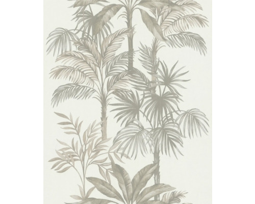 Papier peint intissé 82454 Leyla jungle beige blanc Papier peint avec motif de palmier