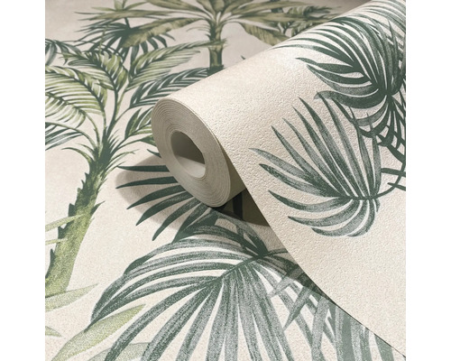 Rouleau de papier peint avec motif de palmiers