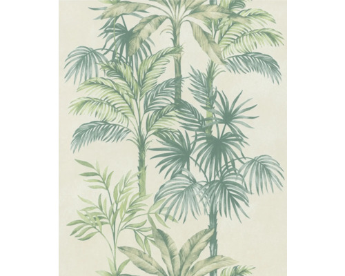 Papier peint intissé 82456 Leyla jungle beige vert Papier peint à motif de palmiers