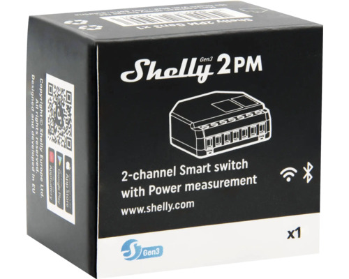 Emballage du commutateur intelligent Shelly 2PM Gen3